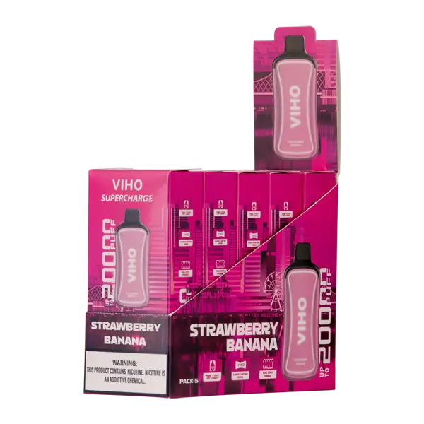 BUY 1 GET 1 FREE Strawberry Banana Viho Supercharge | Vape Amazon India Viho