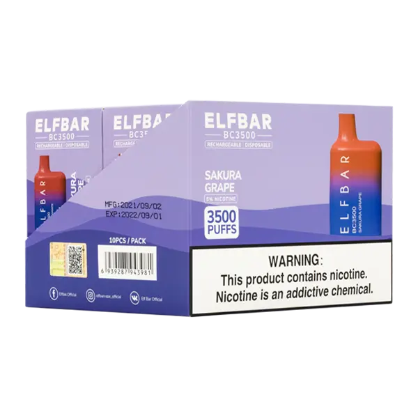 BUY 1 GET 1 FREE Sakura Grape Elf Bar 3500 | Vape Amazon India Elf Bar