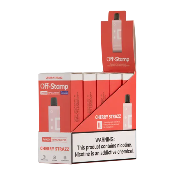 BUY 1 GET 1 FREE Cherry Strazz OFF STAMP SW9000 Disposable | Vape Amazon India Off Stamp