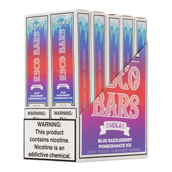 BUY 1 GET 1 FREE Blue Razzleberry Pomegranate Ice Esco Bar MEGA | Vape Amazon India Esco Bar